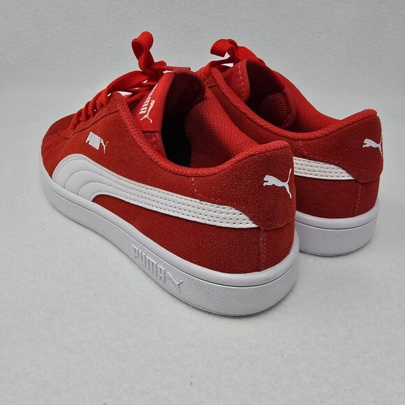 Puma Kids Smash V2 365176-03 Red White Lace-Up Tennis Shoes Sneakers US 5C EU 37 - Picture 3 of 12